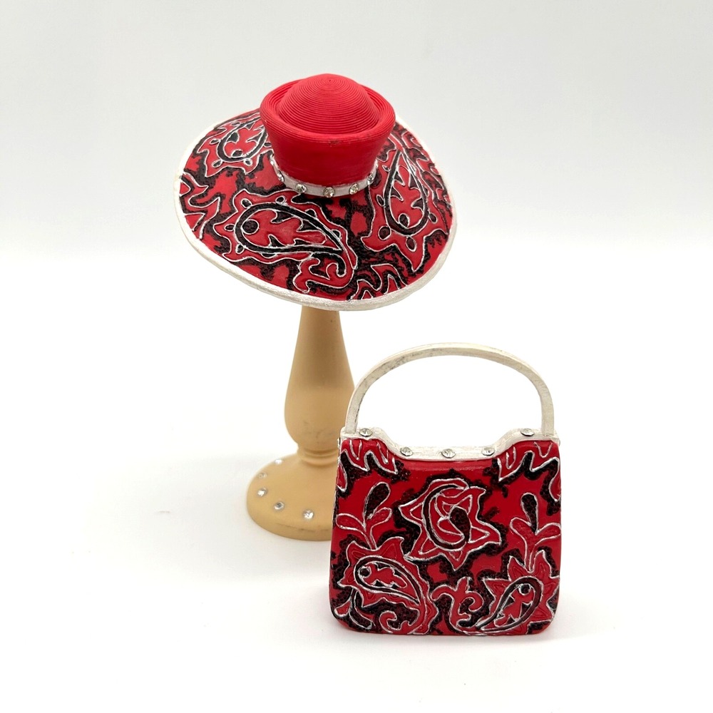 Classic Couture Lady Vanessa Handbag Hat Premier Edition Miniature Set Vtg‎